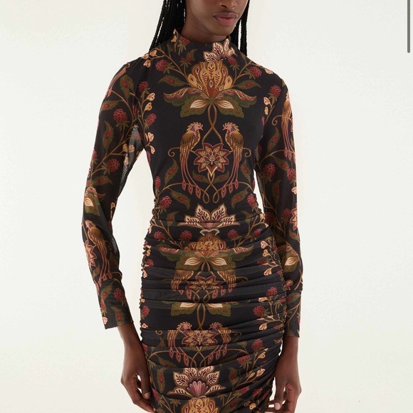 Farm Rio Black Berry Garden Tulle Midi Dress Size Large - Picture 2 of 9